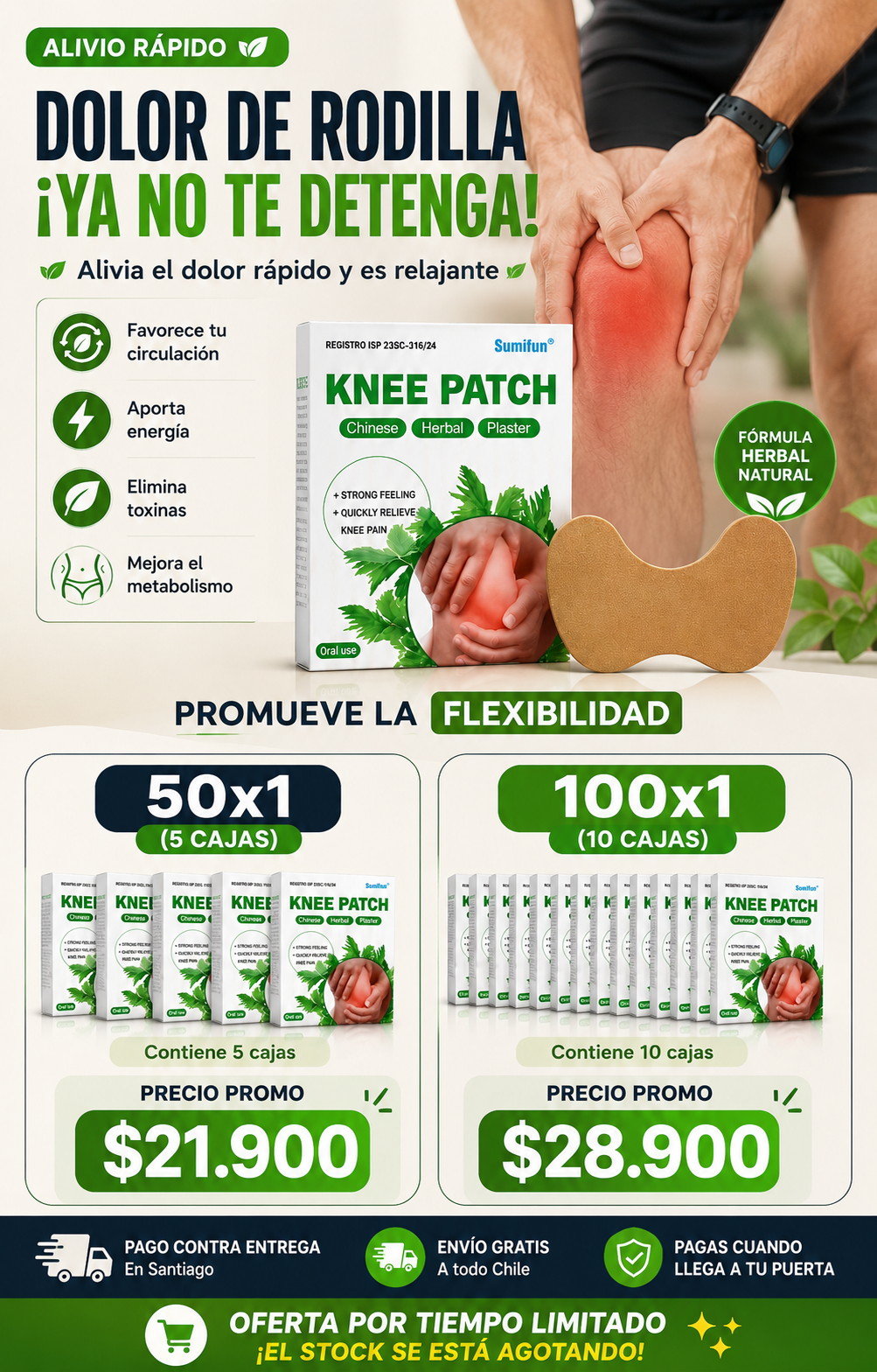 50X1 PARCHES PARA RODILLA -Alivio diario para tus articulaciones