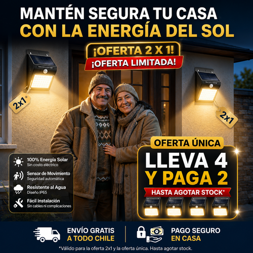 ¡OFERTA 2X1!  FOCO SOLAR CON SENSOR 💡 Iluminación gratis y sin cables ☀️.