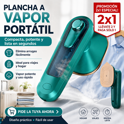 PLANCHA A VAPOR PORTÁTIL 2 EN 1 -✨ Ropa Impecable en Segundos.