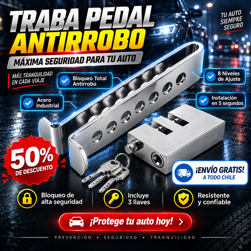 TRABA PEDAL CANDADO ANTIRROBO-Máxima seguridad para tu vehículo🔐🚗