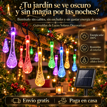 Guirnalda de Lágrimas Solar✨que transforman tu jardín / de 4,5 m (20 LED)