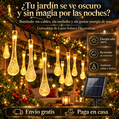Guirnalda de Lágrimas Solar✨que transforman tu jardín / de 4,5 m (20 LED)