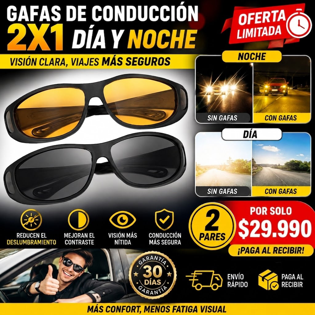 Lentes para Conducir HD Visión®  | Día y Noche 🌞🌜